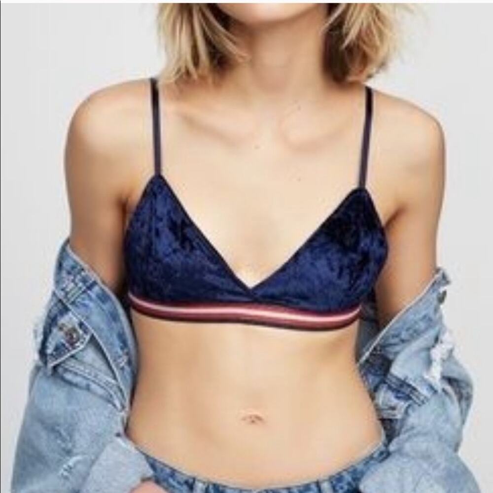 Pull & bear metallic elastic waist velvet bra